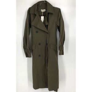 NWT Z Supply Women's Green Double Breasted Dorian Trench Coat - Size S